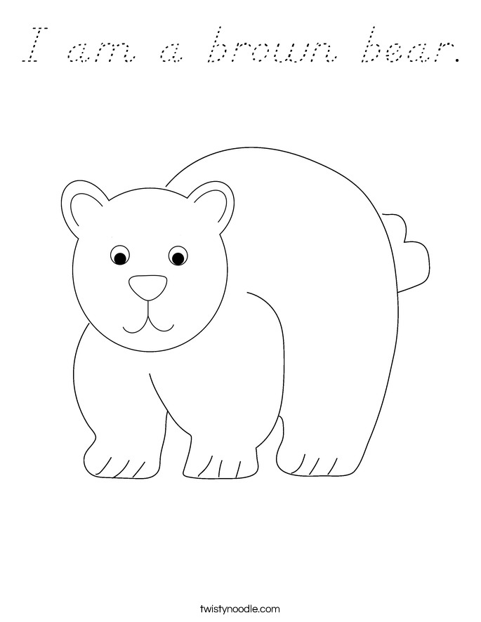 I am a brown bear. Coloring Page
