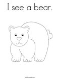 I see a bear.Coloring Page