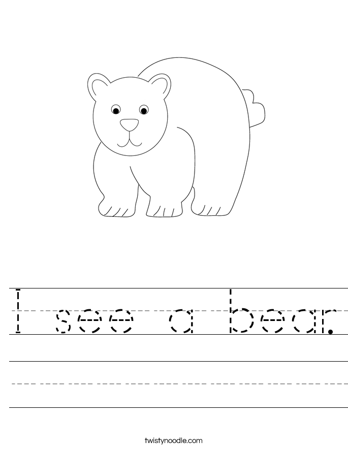I see a bear. Worksheet