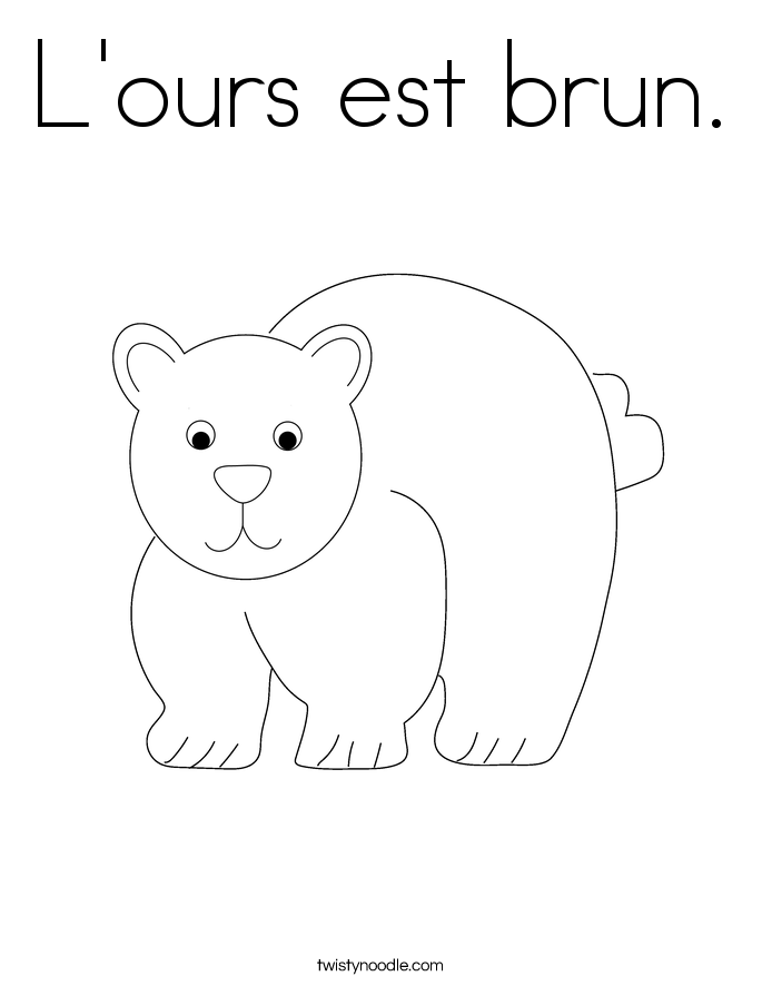 L'ours est brun. Coloring Page