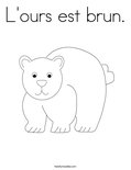 L'ours est brun.Coloring Page