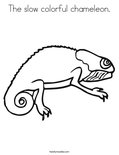 The slow colorful chameleon.Coloring Page