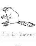 B is for Beaver Worksheet
