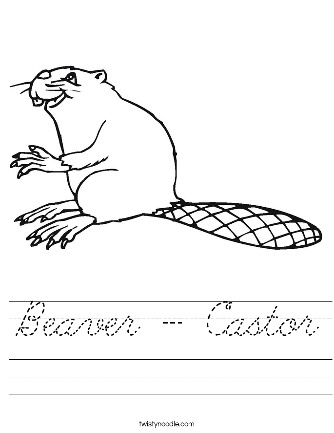 Beaver - Castor Worksheet