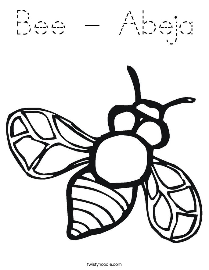 Bee - Abeja Coloring Page