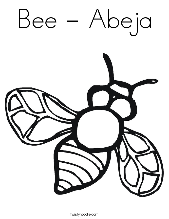 Bee - Abeja Coloring Page