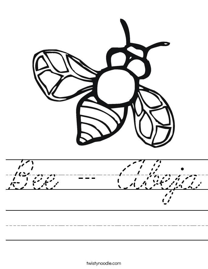 Bee - Abeja Worksheet