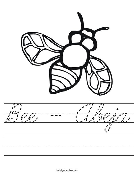 Bumble Bee Worksheet