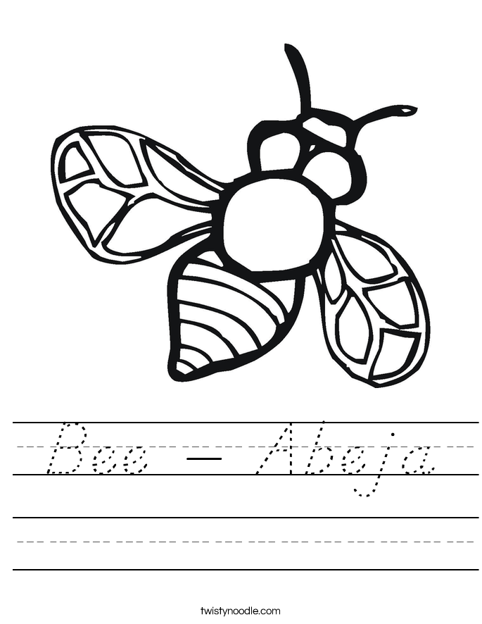 Bee - Abeja Worksheet