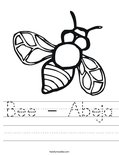 Bee - Abeja Worksheet