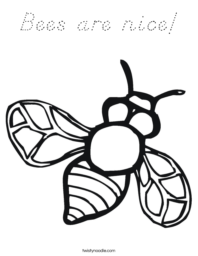 Bees are nice! Coloring Page