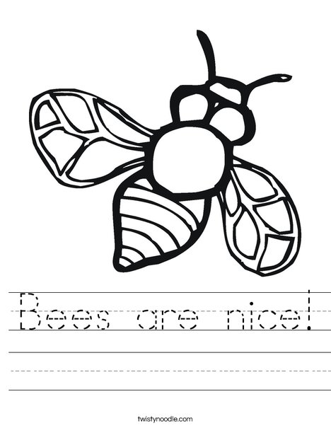 Bumble Bee Worksheet
