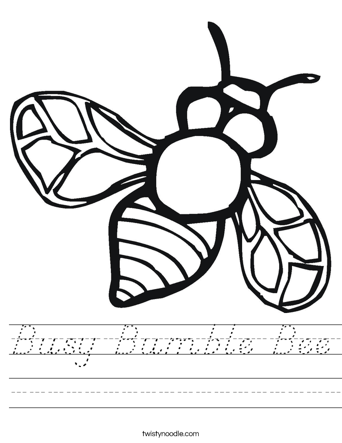 Busy Bumble Bee Worksheet