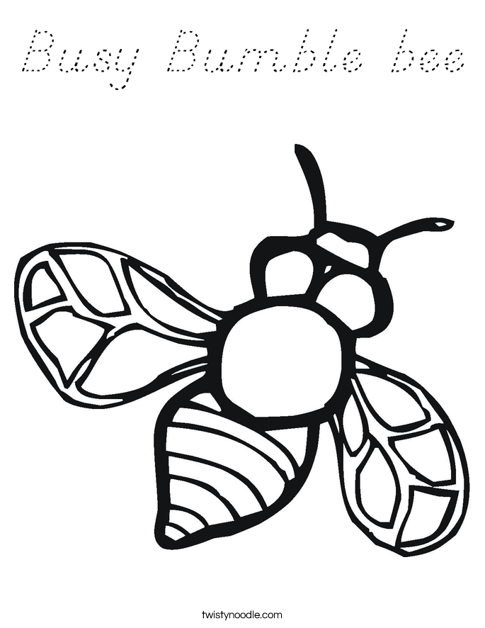 Busy Bumble bee Coloring Page