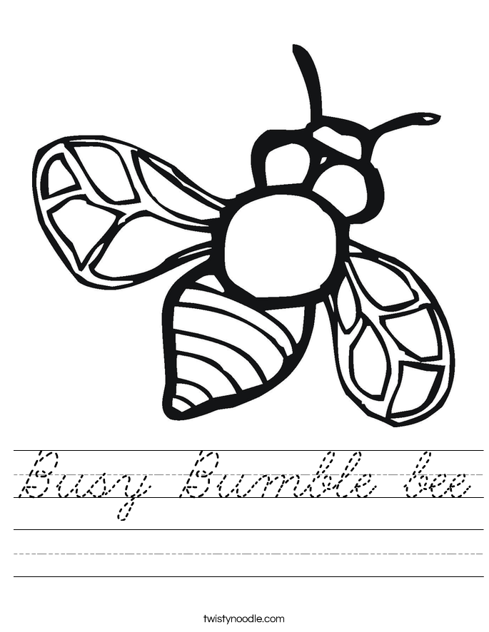 Busy Bumble bee Worksheet