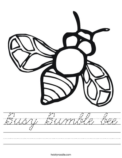 Bumble Bee Worksheet