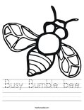 Busy Bumble bee Worksheet