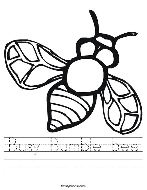 Bumble Bee Worksheet