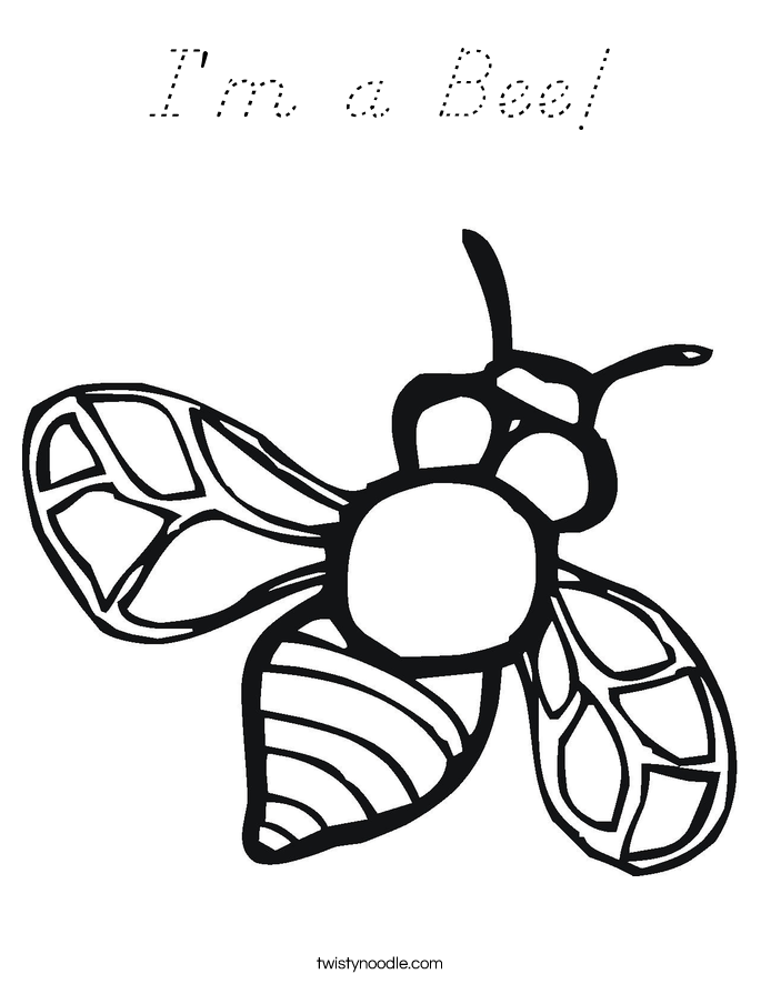 I'm a Bee! Coloring Page