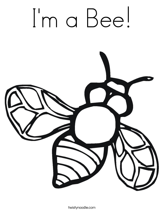 I'm a Bee! Coloring Page