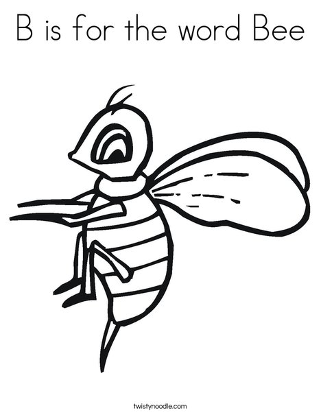 Yellow Bee Coloring Page