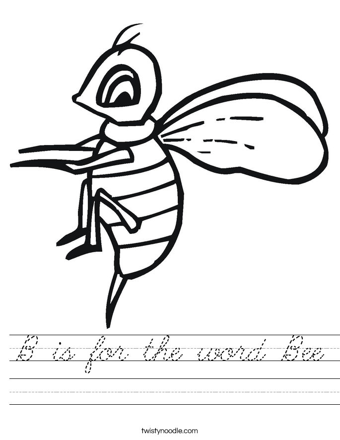 B is for the word Bee Worksheet