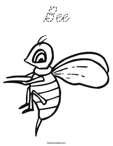 Yellow Bee Coloring Page
