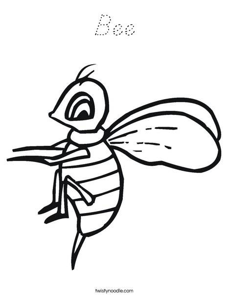 Yellow Bee Coloring Page