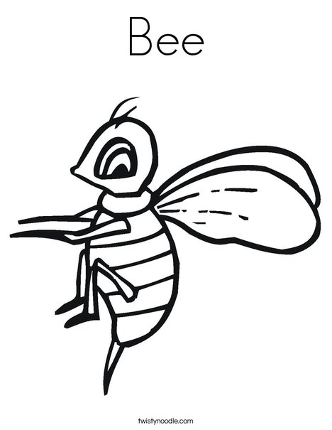 Yellow Bee Coloring Page