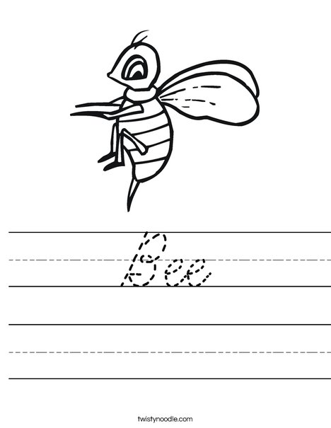Yellow Bee Worksheet