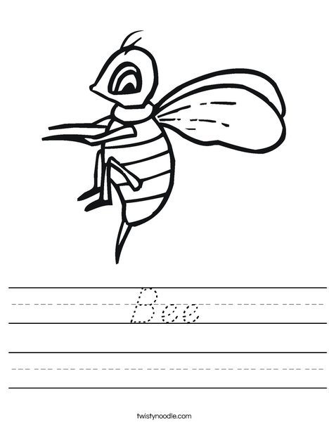 Yellow Bee Worksheet