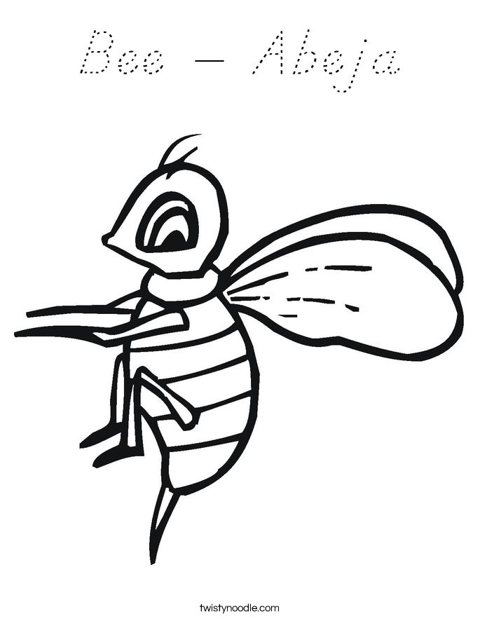 Bee - Abeja Coloring Page