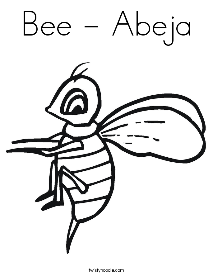 Bee - Abeja Coloring Page