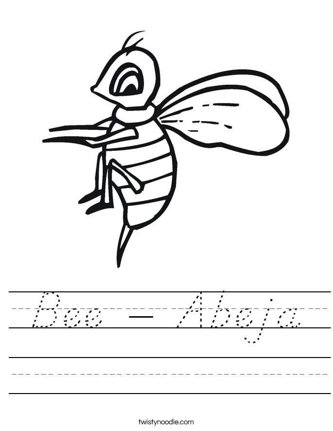 Bee - Abeja Worksheet
