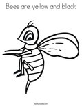 Bees are yellow and blackColoring Page
