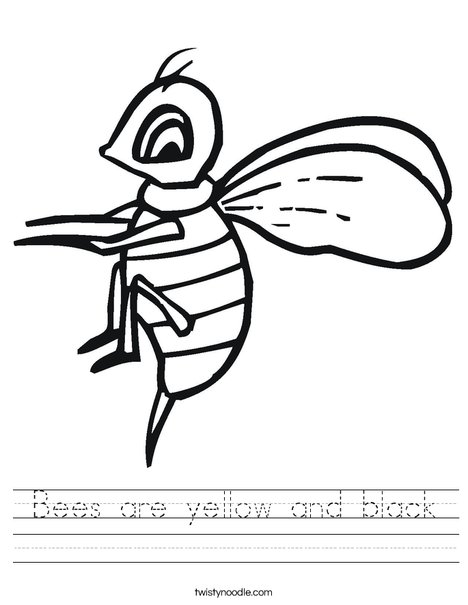 Yellow Bee Worksheet