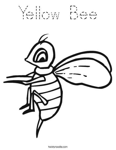 Yellow Bee Coloring Page