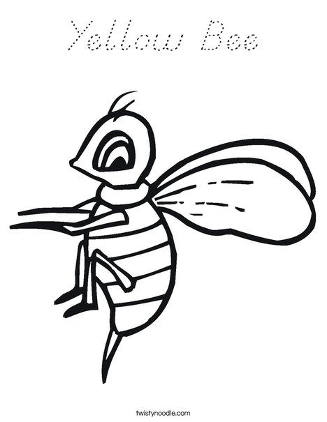 Yellow Bee Coloring Page