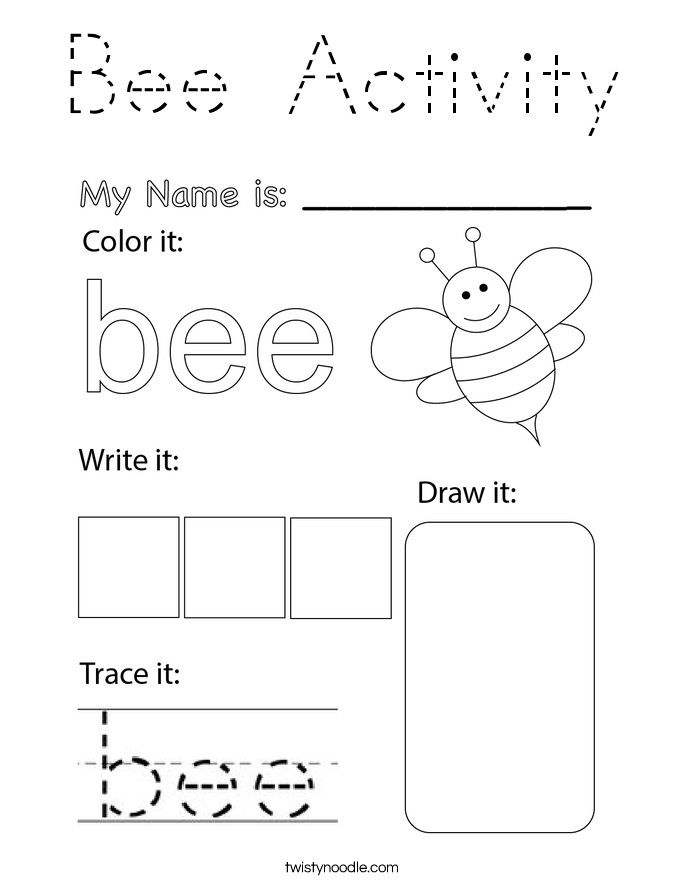 Bee Activity Coloring Page