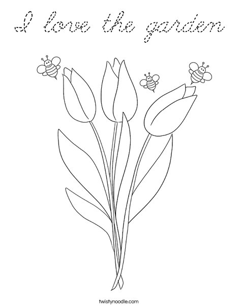 Bee and Flower Coloring Page