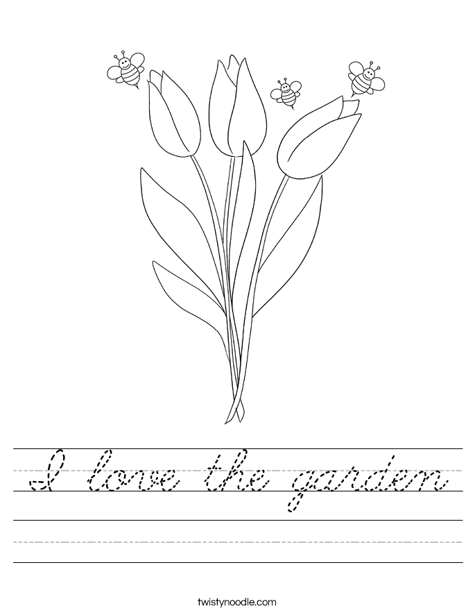 I love the garden Worksheet