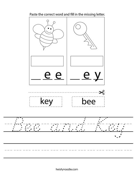Bee and Key Worksheet
