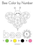 Bee Color by Number Coloring Page