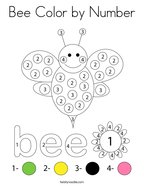 Bee Color by Number Coloring Page