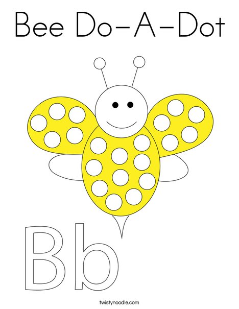 Bee Do-A-Dot Coloring Page