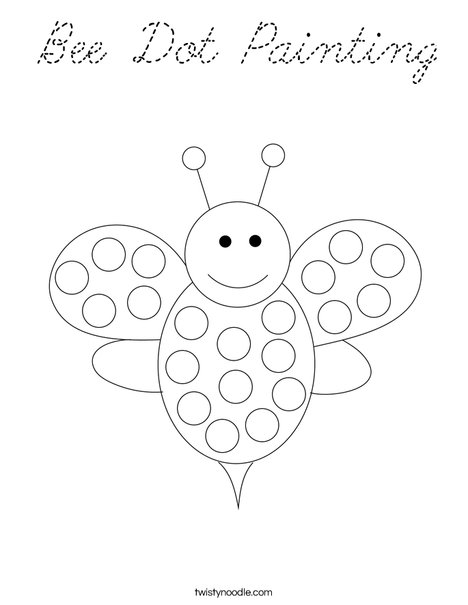 Bee Dot Painting Coloring Page