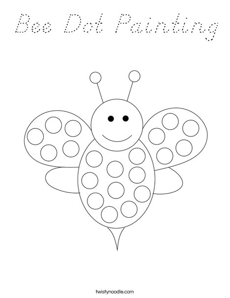 Bee Dot Painting Coloring Page