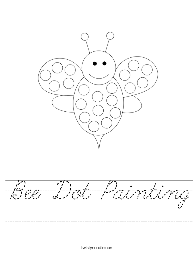 Bee Dot Painting Worksheet