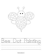 Bee Dot Painting Handwriting Sheet