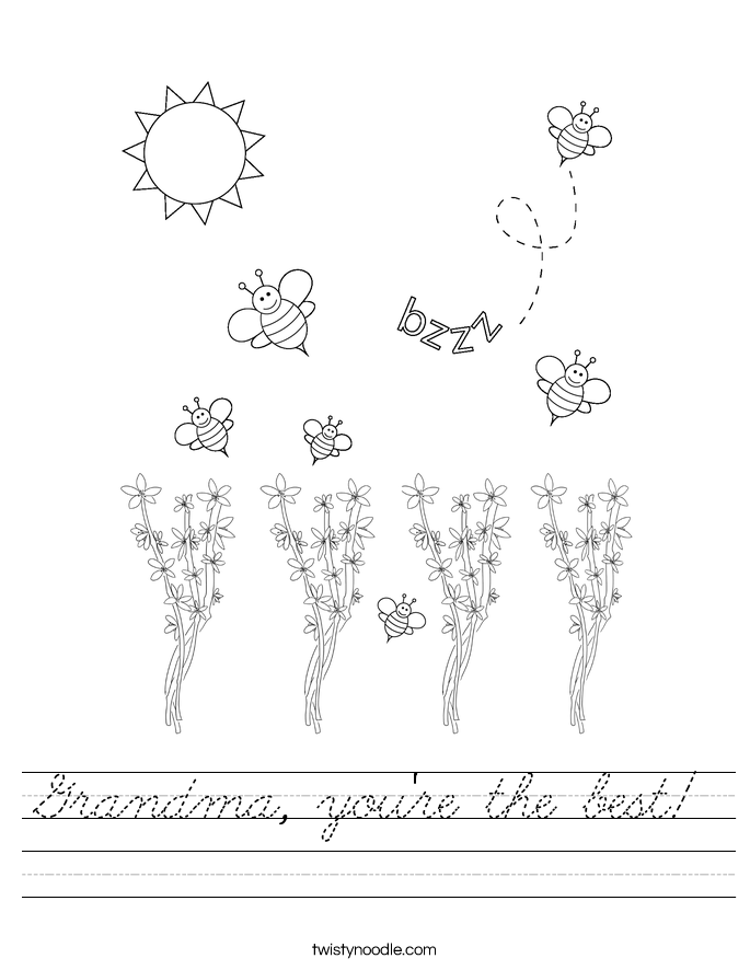 Grandma, you're the best! Worksheet